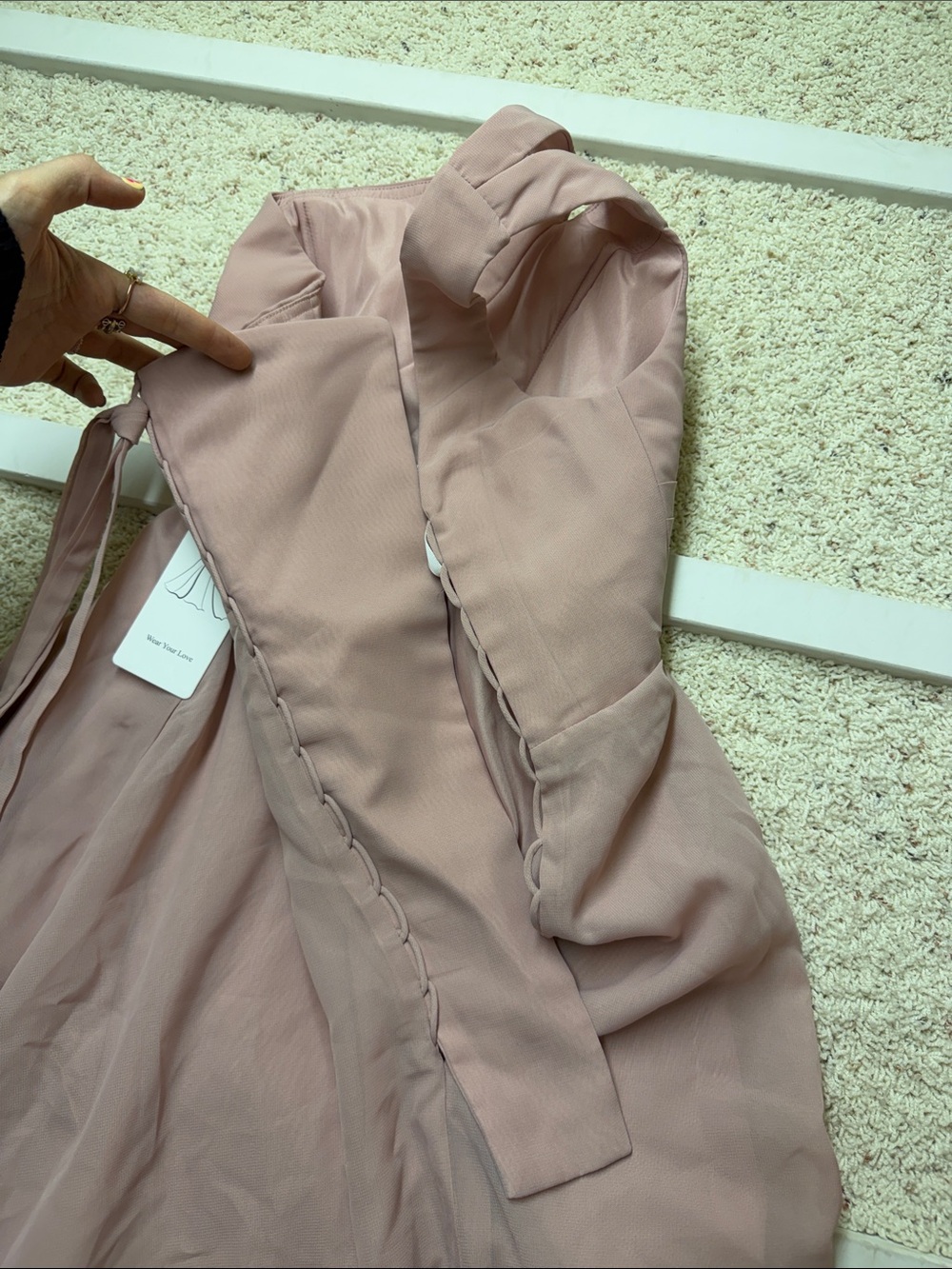 NWT Light Pink One-Shoulder Chiffon Formal Dress - Picture 4 of 5